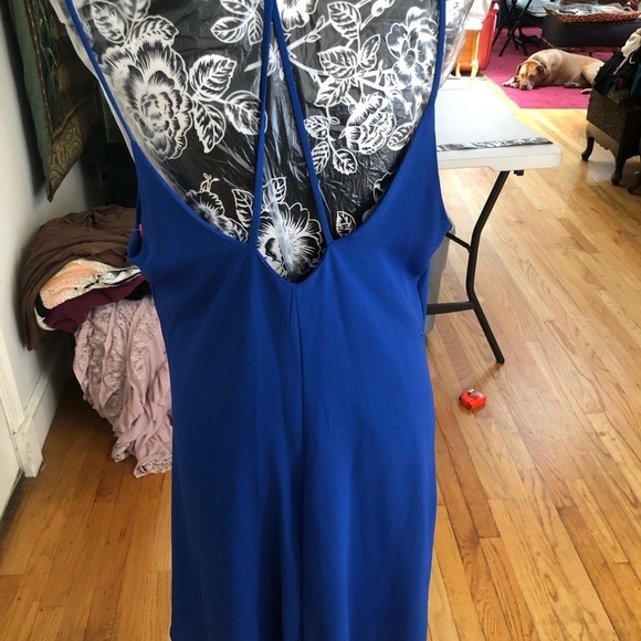 Xhilaration size XXL royal blue lined V-neck dress with criss cross back NWT - Picture 6 of 8